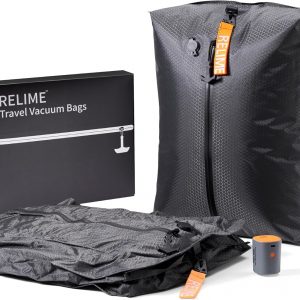Classic Series Vacuum Bags for Travel Luggage with Wireless Pump, Compression Bags for Carry On Suitcases and Backpack, Vacuum Seal Packing cube for Cloth Packing (2PC + PUMP)