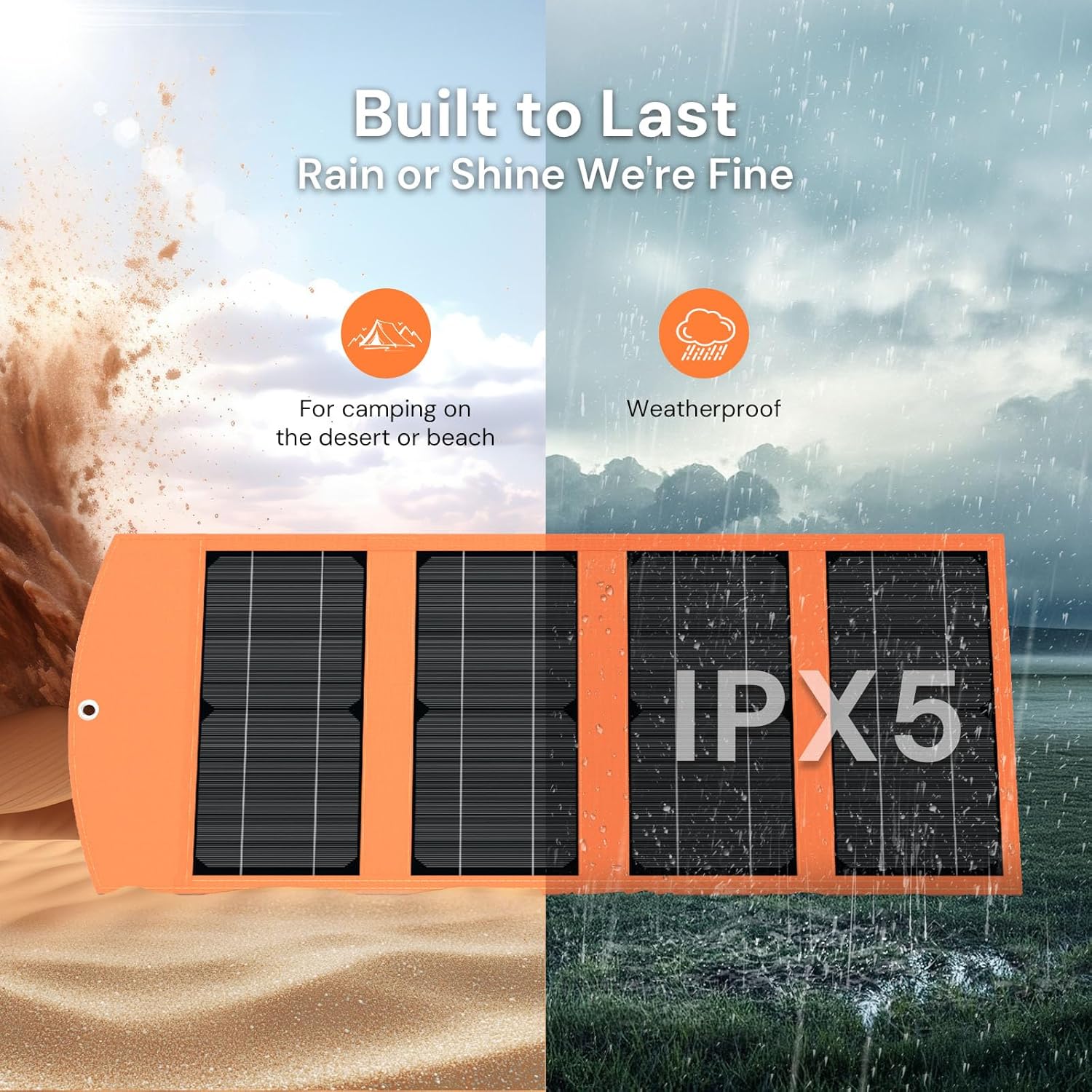 30W Portable Solar Panel Charger with USB and Type-C Outputs(5V/3A Max) for Phones, Power Banks, Tablets, Fast Charges 2 Devices at Once, IP67 Waterproof for Camping, Hiking, and Outdoor Activities - Image 7