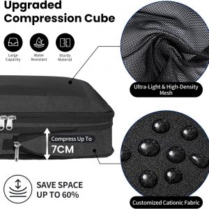 8 Set/6 Set/4 Set Compression Packing Cubes for Travel, Lightweight Vacation Travel Essentials, Travel Accessories for Suitcase Organizer Bags Set, Durable Luggage Organizer