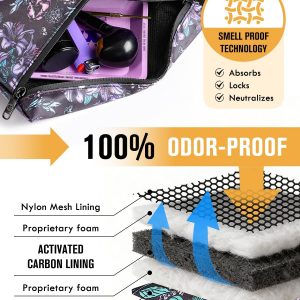 Smell Proof Bag, Odor Proof Bag with Combination Lock, Durable Smell Proof Container with Carbon Lining, Secure Odorless Travel Pouch for Home & On-the-Go