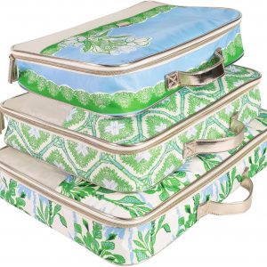 Lilly Pulitzer Packing Cubes Set of 3, Small, Medium & Large Suitcase Organizers, Travel Must Haves for Luggage (Swayin in the Breeze)