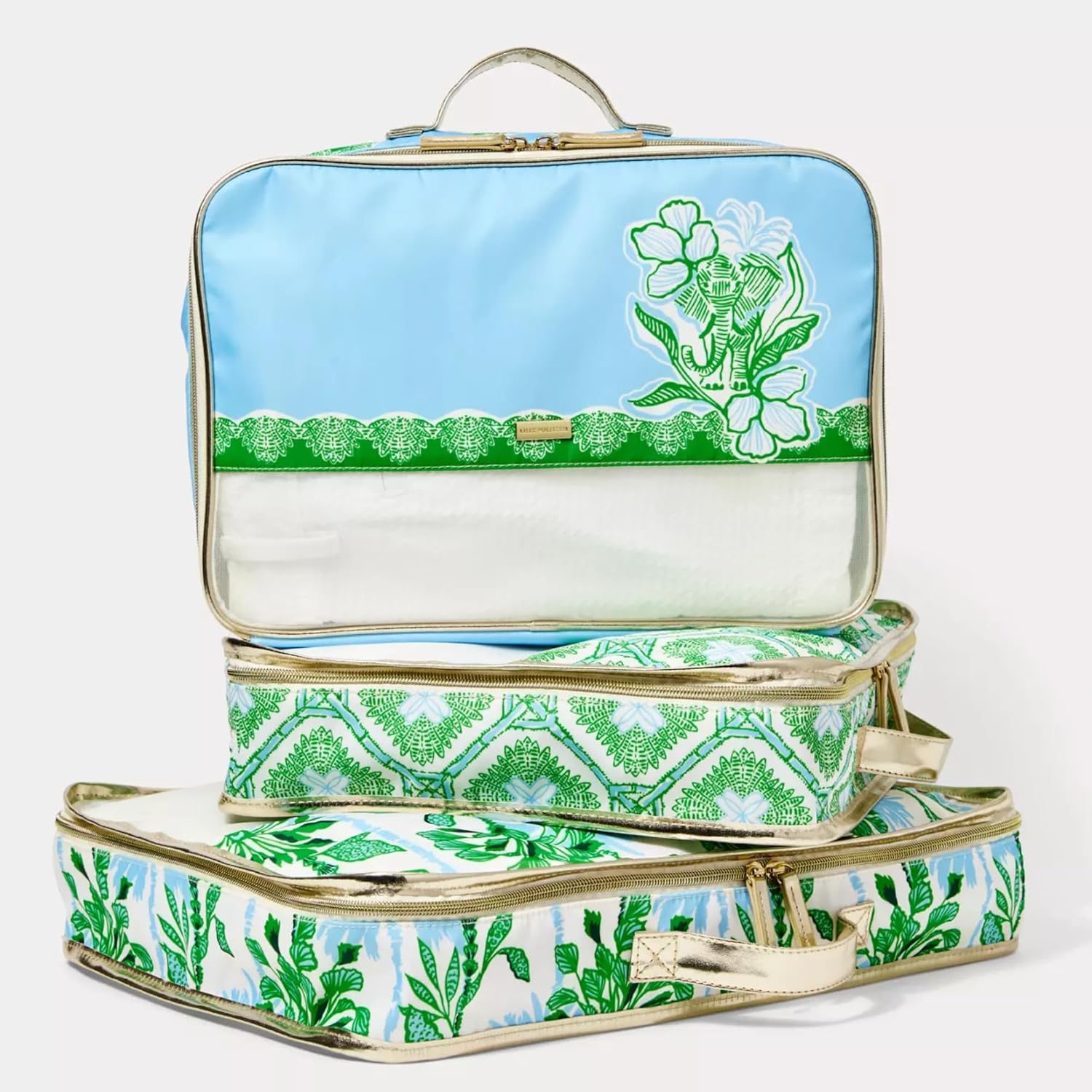 Lilly Pulitzer Packing Cubes Set of 3, Small, Medium & Large Suitcase Organizers, Travel Must Haves for Luggage (Swayin in the Breeze) - Image 2