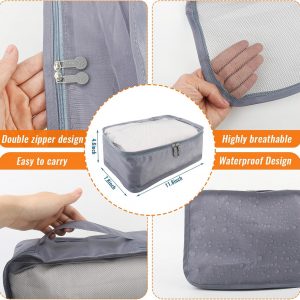 6 Pcs Packing Cubes Luggage Organizers Small Mesh Clothing Underwear Bag Foldable Laundry Bags for Travel Hiking Camping Backpacking