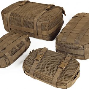 4 Set Tactical Packing Cubes ，Compressible Mesh Duffle Storage Bag,Portable Edc Molle Pouch Organizer.
