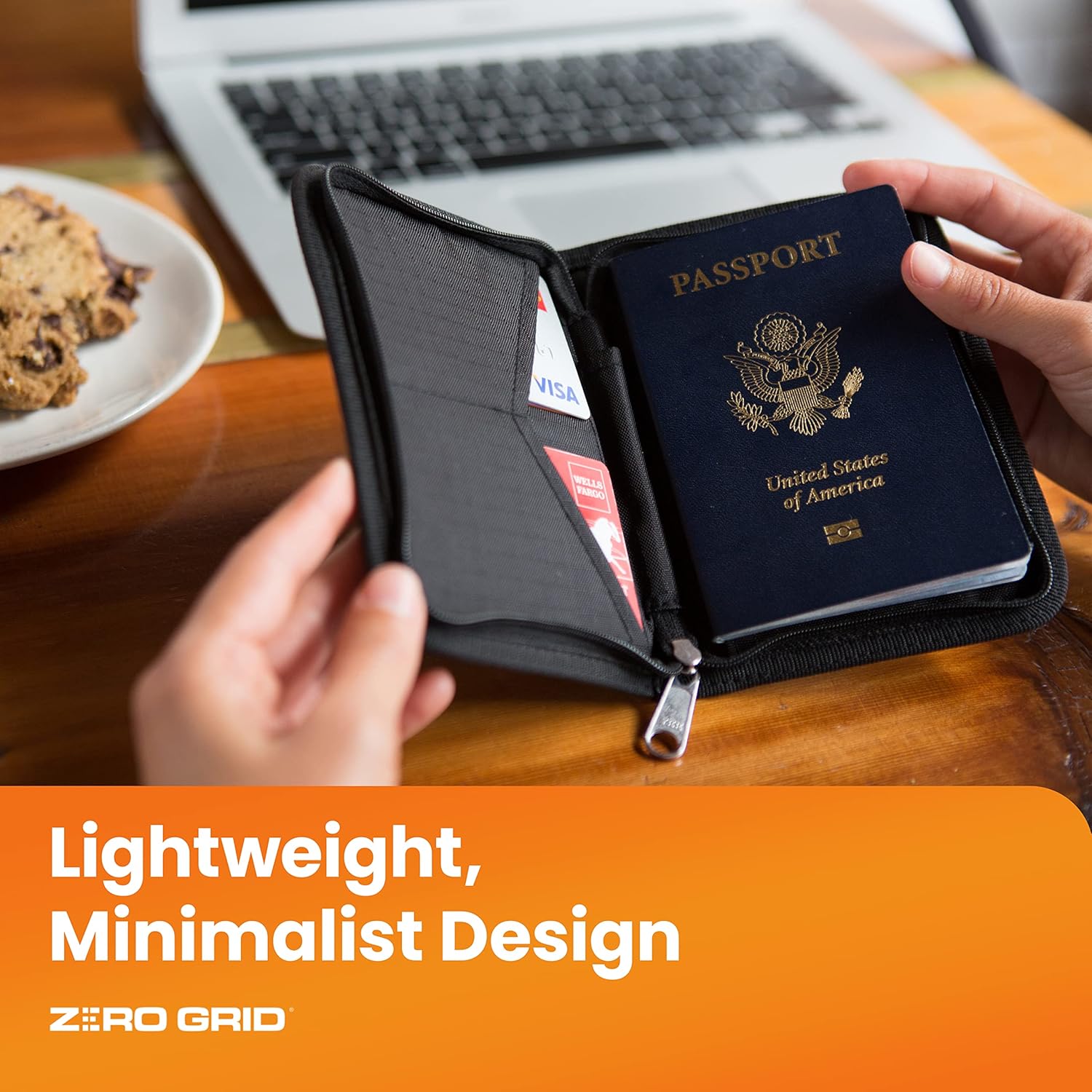 Passport Holder & Travel Wallet with RFID Blocking - Premium Document Organizer Case for Men and Women - Holds Passports, Cards, Tickets, ID, Cash - Compact Zippered Wallet - Midnight - Image 5