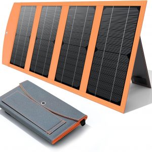 30W Portable Solar Panel Charger with USB and Type-C Outputs(5V/3A Max) for Phones, Power Banks, Tablets, Fast Charges 2 Devices at Once, IP67 Waterproof for Camping, Hiking, and Outdoor Activities