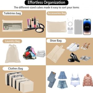 9 set Packing Cubes for Travel,Effortless Organization Cube for Quick Packing& Unpacking, Travel Must Have Suitcase Organizer Essentials for any Journey,Cruise,Camping,hiking,Vacation,Business trip