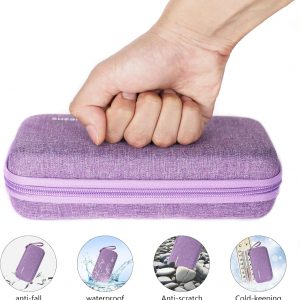 Insulin Cooler Travel Case,EVA Insulation Travel Medicine Kit with 2 Ice Packs for Diabetes Care,Insulin Pen and Other Diabetic Supplies (Purple)