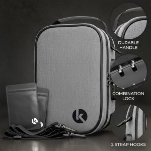 KIBAGA Travel Pill Organizer & Secure Medicine Storage Bag with Lock – Personal Container Box with Smell Control -Portable Water Proof Case for Vitamins, Supplements & First Aid