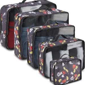 Disney Minnie Mickey Stitch Packing Cubes – Winnie the Pooh, Princess Cinderella, Cars, Toy Story 5 Piece Packing Cubes Compression – Travel Essential – Luggage Suitcase Organizer Set