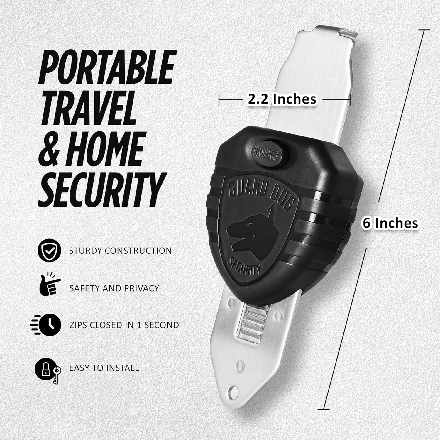 Guard Dog Security Blocklock Portable Door Lock, Hotel Door Locks for Travelers Security, Tough, Durable, Apartment Door Security, Home Security, Travel Essentials, Easy to Use - Image 2