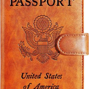 Passport Holder Cover Wallet RFID Blocking Leather Card Case Travel Accessories for Women Men (Claybank)