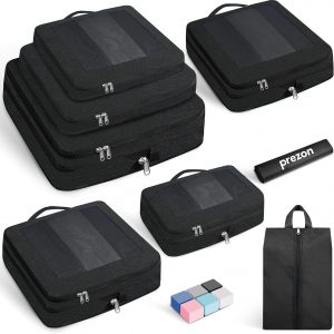 8 Set/6 Set/4 Set Compression Packing Cubes for Travel, Lightweight Vacation Travel Essentials, Travel Accessories for Suitcase Organizer Bags Set, Durable Luggage Organizer