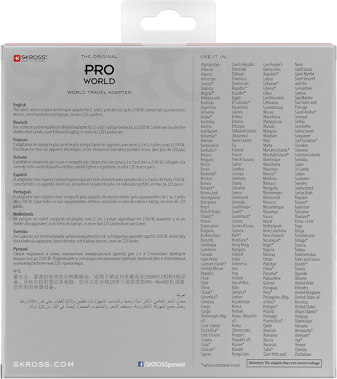 Skross PRO World Travel Adapter With Ground Plugs - Image 10