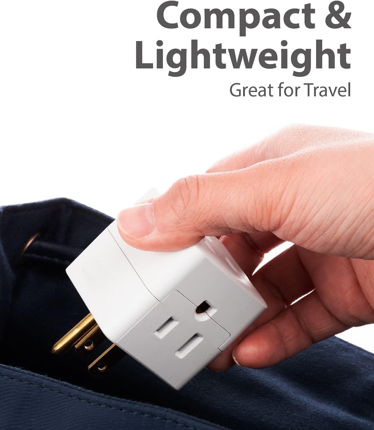 Fosmon 3 Outlet Wall Adapter Cube Tap, 9 Pack, 90 Degree Wall Tap Triple Power Adapter, Outlet Splitter 3 Prong, Multi Plug Outlet, 3 Way Plug Adapter, Outlet Extender for Home or Travel, ETL Listed - Image 3