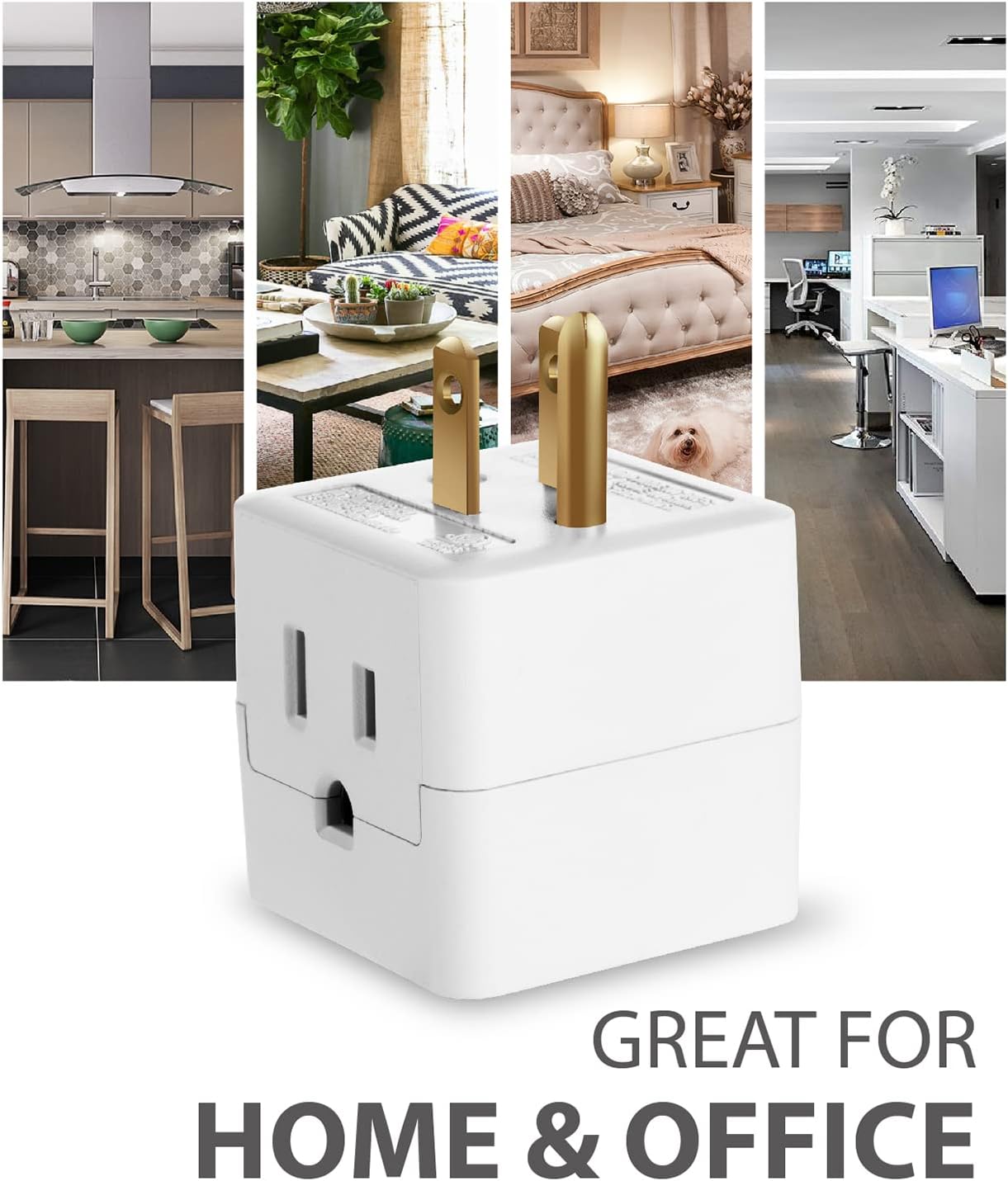 Fosmon 3 Outlet Wall Adapter Cube Tap, 9 Pack, 90 Degree Wall Tap Triple Power Adapter, Outlet Splitter 3 Prong, Multi Plug Outlet, 3 Way Plug Adapter, Outlet Extender for Home or Travel, ETL Listed - Image 6