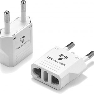 United States to Italy Travel Power Adapter to Connect North American Electrical Plugs to Italian Outlets for Cell Phones, Tablets, eReaders, and More (2-Pack, White)