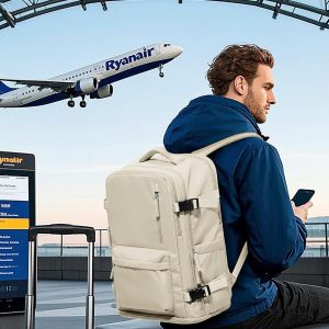 VGCUB Large Travel Work Business Backpack Carry on flight Approved 17 Inch Laptop Backpack for Women Men with Laptop Compartment Mochila de Viaje,Beige | Travel, Work, Business, 17 Inch