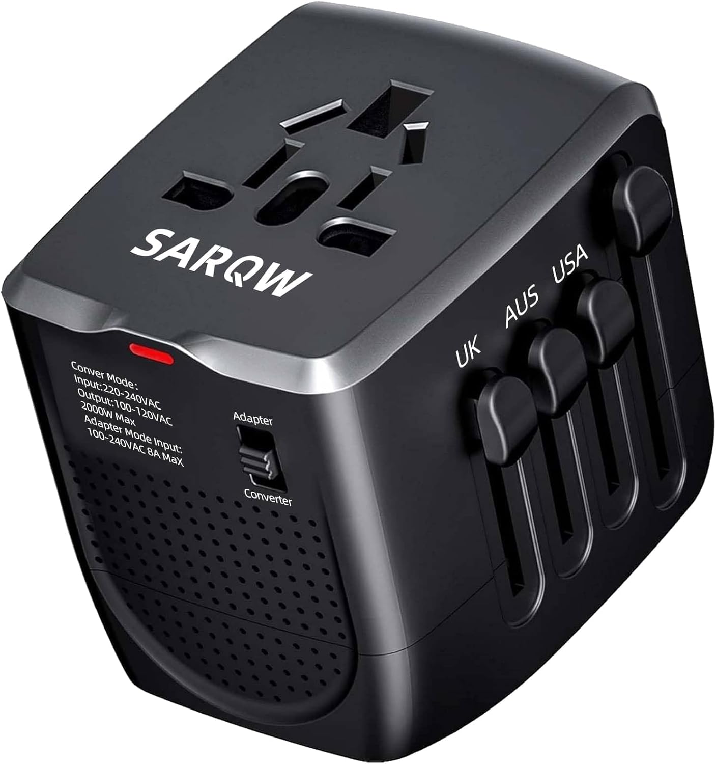 SARQW Travel Converter Adapter Voltage Converter That Steps Down 220 Volts to 110 Volts for use in Over 200 Countries
