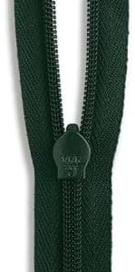 22 Inch Green Invisible Zipper, Non-Separating, Hidden Seam Zippers for Dresses, Skirts, Crafts, Pillows & DIY Clothing Repairs, 2mm Teeth