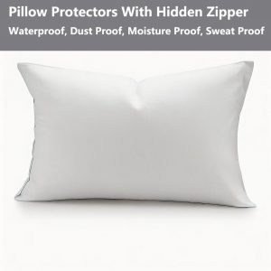 ZIYUHOME Waterproof Pillow Protectors 1 Pack King 20×38 Inches with Hidden Zipper Dust Moisture Sweat Proof Pillow Case Cover Protector Soft Comfortable White (1, King 20×38 inches )
