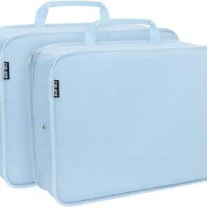 Extra Large Compression Packing Cubes for Travel Essentials, 2 Set Expandable Travel Cubes for Packing Bags Suitcase Organizer, Blue