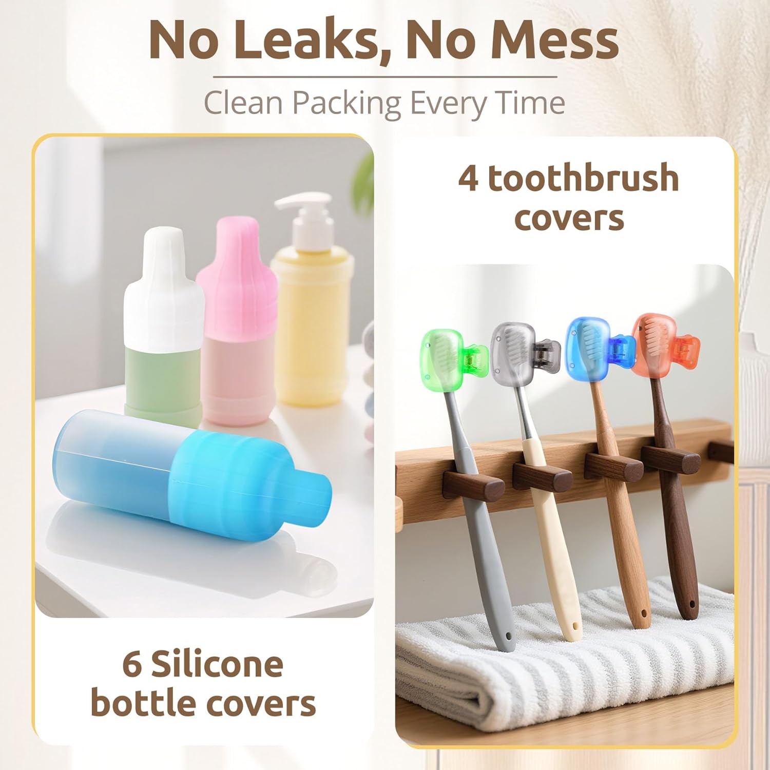 All-in-One 22 Pcs Packing Cubes for Travel Essentials –Includes Cubes,toothbrush covers,Silicone Bottle Cover,zipper bags, Matte Cosmetic Bag, Drawstring bag for Carry-On & Suitcase - Image 4