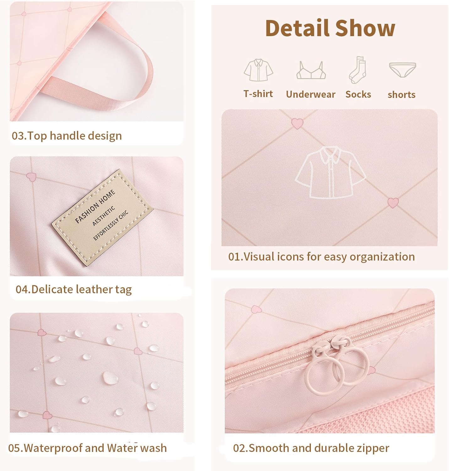 NatureNook 7-in-1 Travel Storage Bag, Foldable Hanging Packing Cube with Compartments for Clothes, Gray - Image 4