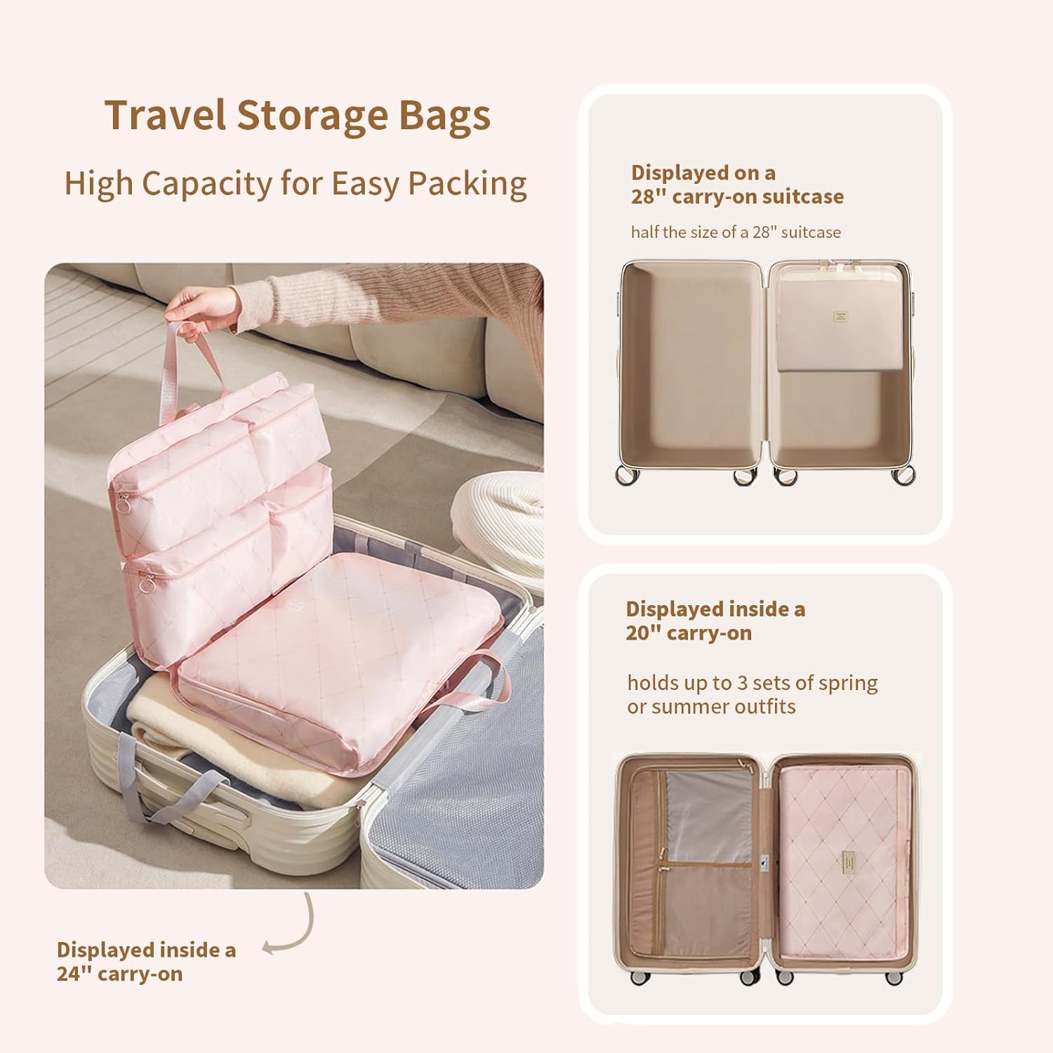 NatureNook 7-in-1 Travel Storage Bag, Foldable Hanging Packing Cube with Compartments for Clothes, Gray - Image 5