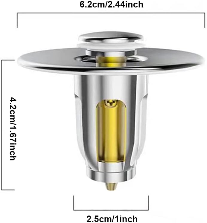 Universal Bathroom Sink Stopper Pop Up, Sink Drain Plug Bathroom Stainless Steel Sink Drain Filter Sink Drain Plug for Bathroom Kitchen - Image 2