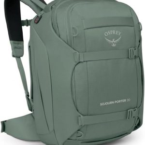 Osprey Sojourn Porter 30L Travel Backpack – Carry-On Compliant Luggage with StraightJacket Compression and Padded Laptop Sleeve – Durable Pack for International or Urban Travel, Koseret Green
