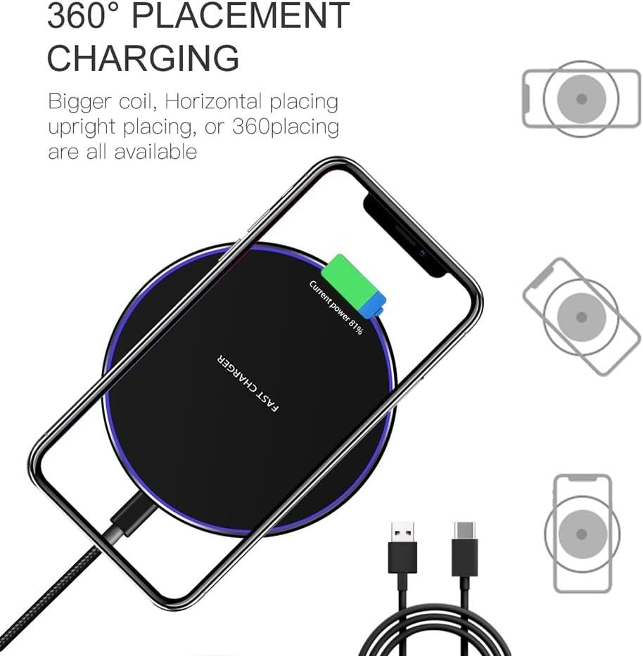 Fast Wireless Charger,20W Max Wireless Charging Pad Compatible with iPhone 17/17 Pro/16/15/14/13/12/SE/XS Max/XR,AirPods;FDGAO Wireless Charge Mat for Samsung Galaxy S25/S24/Note,Pixel/LG - Image 6