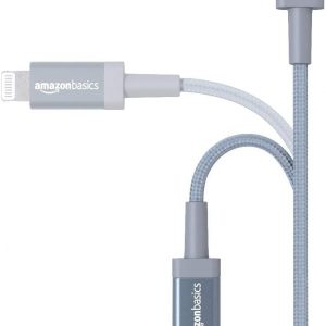 Amazon Basics Fast Charging USB-A to Lightning Nylon Braided Charger Cable, MFi Certified for Apple iPhone and iPad, Durable, 3 Foot, Dark Gray