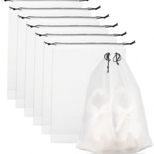 Teskyer Transparent Shoe Bags for Travel, 15.7″ x 11.8″ Waterproof Portable Travel Shoe Storage Bags for Packing – Travel Essentials for Men & Women, 6 PCS