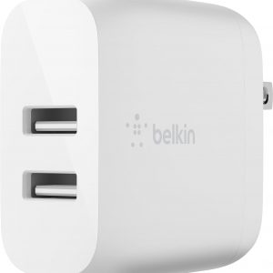 Belkin Dual Port USB Charger Block 24W – iPhone Charger Fast Charging – iPhone 17, Air, Pro, Pro Max, iPad, AirPods, Apple Watch, Samsung Galaxy S25, Nintendo Switch 2 & More – Cable Not Included