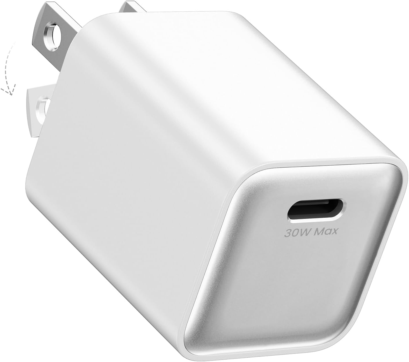 30W Compact Wall Charger, USB C Charger Block with GaN III Tech, PD3.0 PPS QC4.0 Fast Foldable Power Adapter for iPhone 16 15, Galaxy, Pixel, iPad, AirPods,MacBook Air (White, 1 Pack)