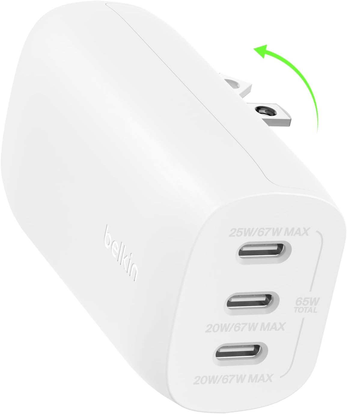 Belkin 3-Port USB C Charger Block 67W - PPS, USB-C PD3.1 Super Fast Charging Charger - Samsung Galaxy S25, Apple iPhone 17, Air, Pro, MacBook, AirPods, Apple Watch, Nintendo Switch 2 & More - White - Image 8