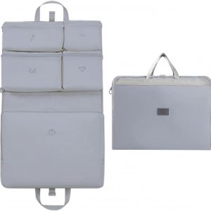 NatureNook 7-in-1 Travel Storage Bag, Foldable Hanging Packing Cube with Compartments for Clothes, Gray