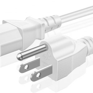 TNP Universal Power Cord (10 Feet) – NEMA 5-15P to IEC320C13 Power Cable Wire Connector Socket Plug Jack – White