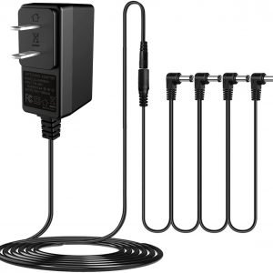 JOYO DC 9V Guitar Pedal Power Supply (800mA -1A) AC Wall Charger Adapter with 4 Way Daisy Chain Pedal Cables (8.8 FT), Compatible for Most Effect Pedals (Tip Negative)