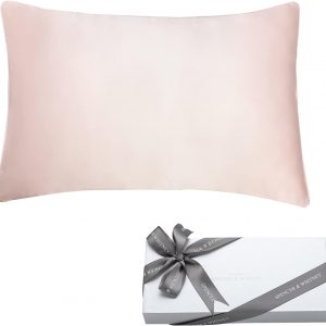spencer & whitney Silk Pillowcase for Hair and Skin Health with Hidden Zipper 100% Mulberry Silk Bed Pillowcase Both Side 22 Momme Silk(Pink)