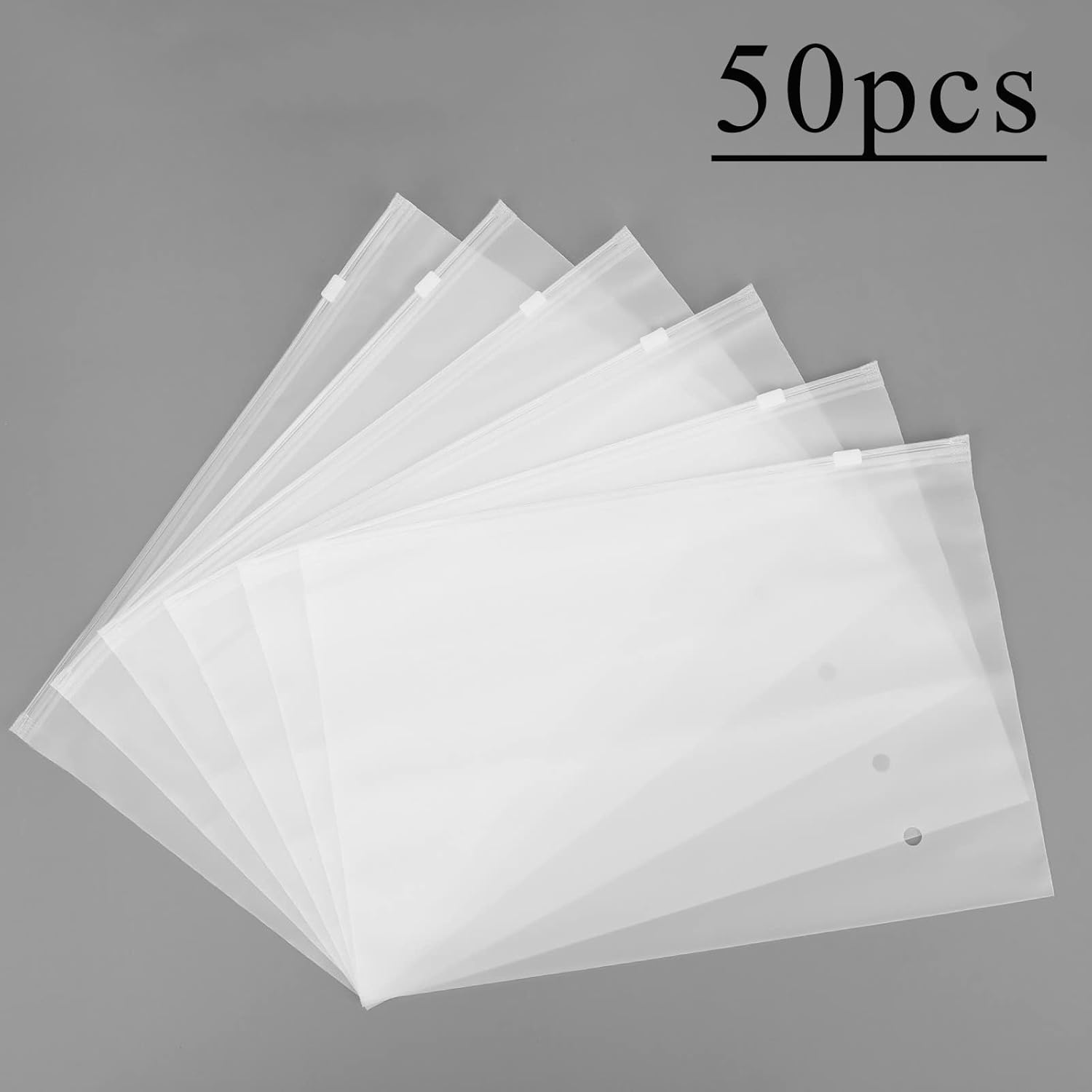 Svaldo Clothes Packaging Bags for Shipping, 50Pcs 12x10 inch Frosted Zipper Plastic Bags for Clothing, Thick Plastic Apparel Storage Bag for Packaging T-Shirt, Pants, Document, 3 Mil with Vent Holes - Image 5