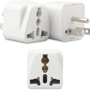 Europe to US Plug Adapter, 3 Pack UK to US Plug Adapter, India to US Plug Adapter, Universal Travel Adapter for USA, Europe Australia UK Italy to American Outlet Adapter-Type B