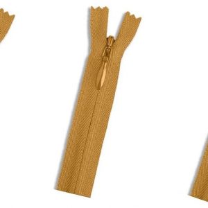 Invisible (Conceal) YKK Zippers – Perfect for Clothes, Crafts & Sewing Projects – Color: Gold #087 Choose Your Length – Made in The United States (3 Zippers Per Pack) (14″ Inches)