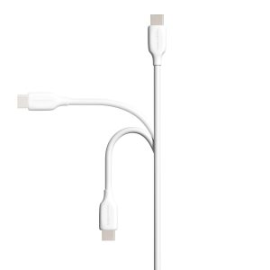 Amazon Basics USB-C to USB-C 2.0 Fast Charger Cable, 480Mbps Speed, USB-IF Certified, for Apple iPhone 16/15, iPad, Samsung Galaxy, Tablets, Laptops, 3 Foot, White