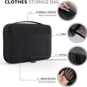 Packing Cubes Organizer Bags For Travel Accessories Packing Cube Compression 6 Set For Luggage Suitcase (Black Red)