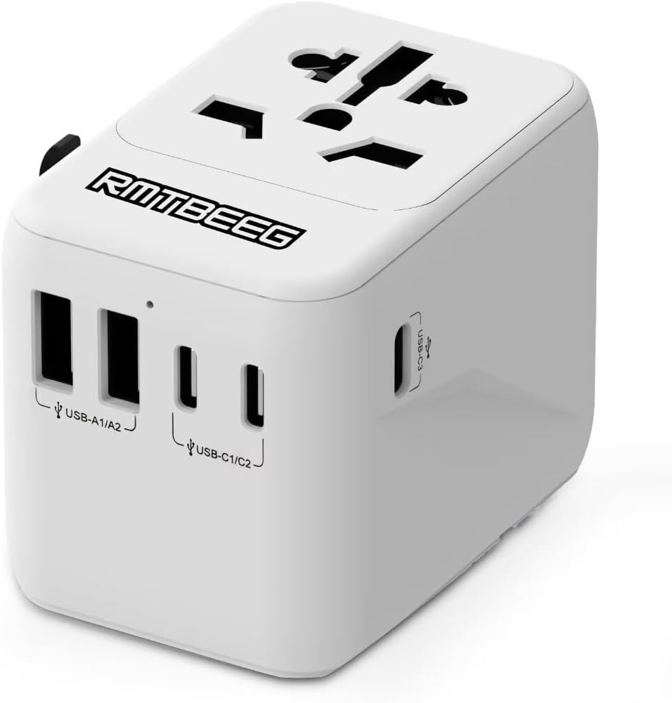 Universal Travel Adapter, International Power Plug Adapter with 3 USB-C & 2 USB-A Ports, All-in-One Worldwide Wall Charger for US EU UK AUS, Compatible with Type C/G/A/I Plugs for Travel - Image 5