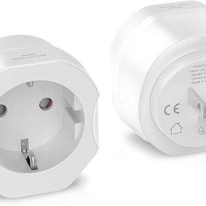 1 Pack European to US Plug Adapter, VINTAR EU to US Adapter, Europe to USA Travel Converter for Most of EU Spain France Type C E F Plugs to America