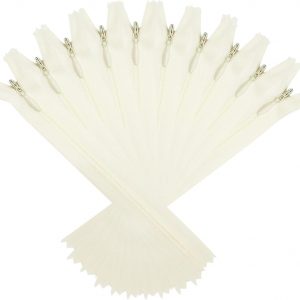 ANPURZII 10PCS #3 20 Inch Beige Invisible Zippers for Sewing Skirts, Nylon Coil Bulk Zippers for Pocket, Pillow(Beige 20″ 10PCS)