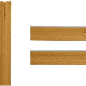 Invisible (Conceal) YKK Zippers – Perfect for Clothes, Crafts & Sewing Projects – Color: Gold #087 Choose Your Length – Made in The United States (3 Zippers Per Pack) (14″ Inches)